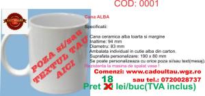 Cana alba personalizata color